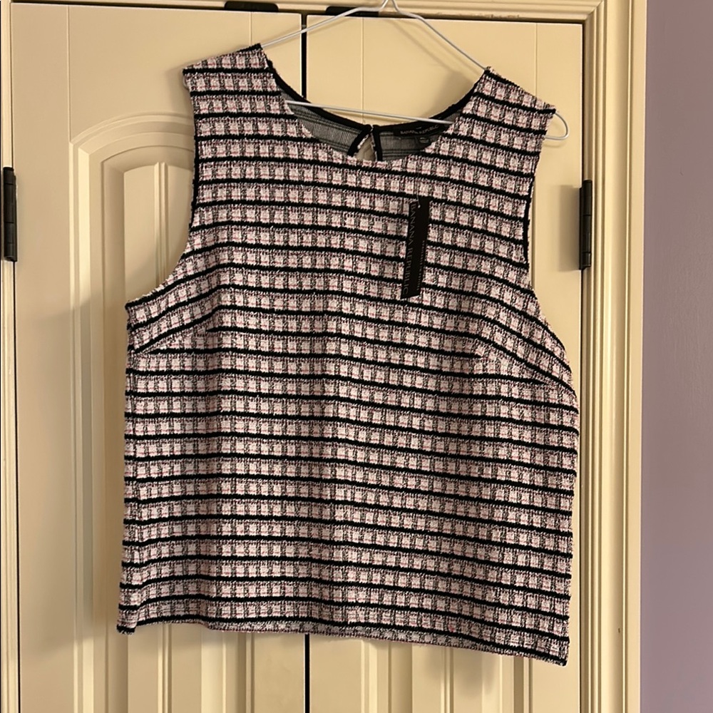 Banana Republic Tweed top - Black, White & Pink